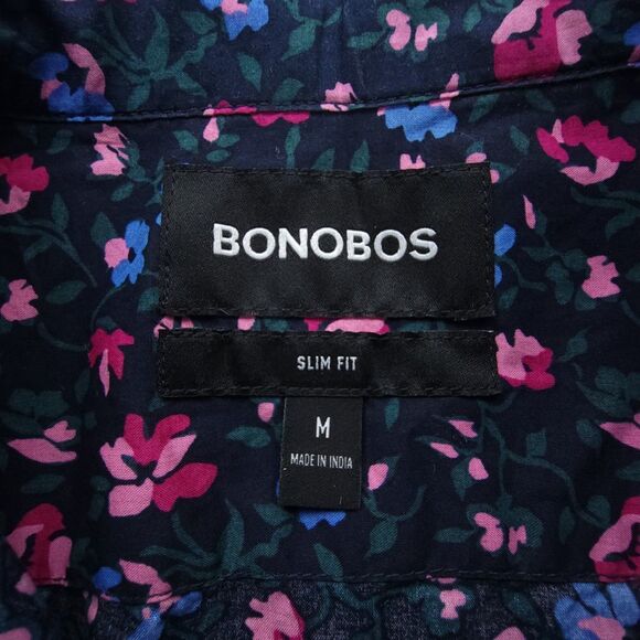 NEW Bonobos Slim Fit Short Sleeve Resort Button Down Shirt Navy Floral Medium - Picture 2 of 6